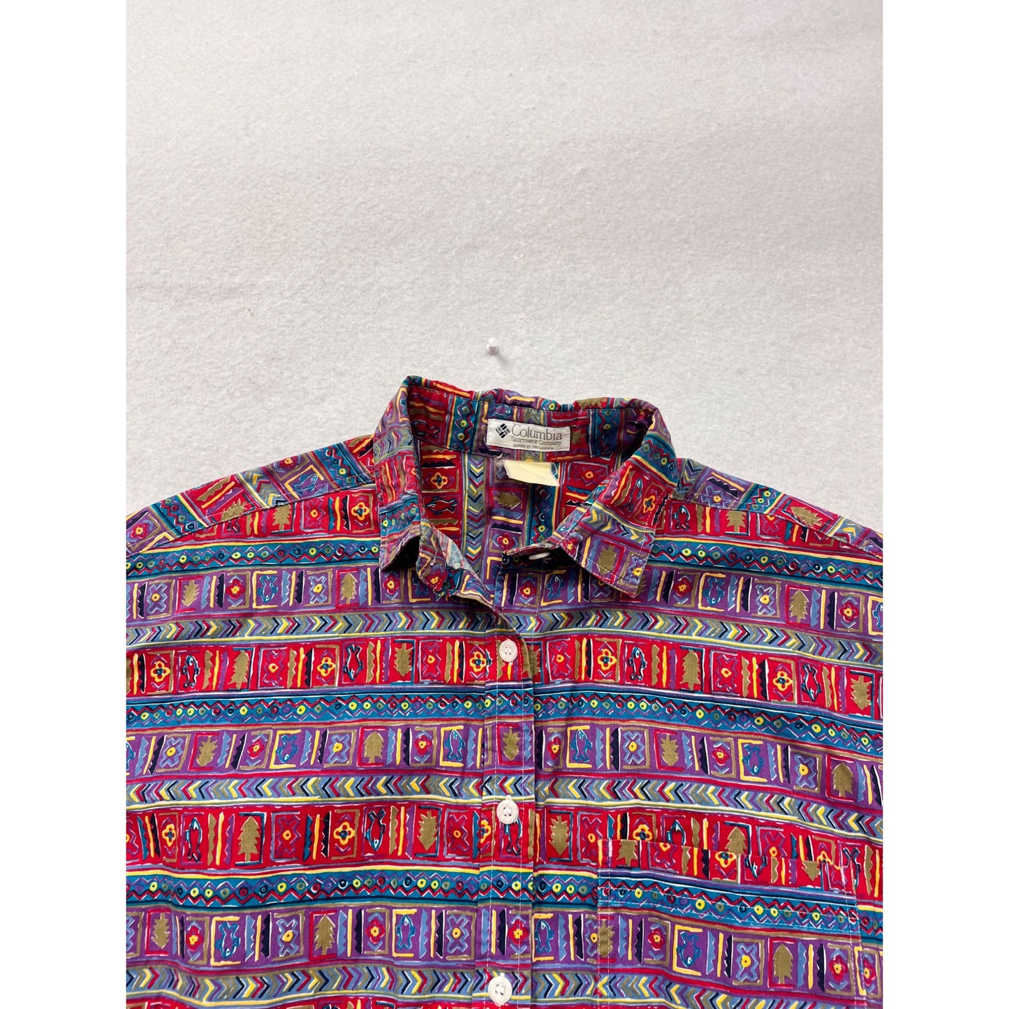 Vintage Columbia Small Short-Sleeve Button-Up Shirt #8854