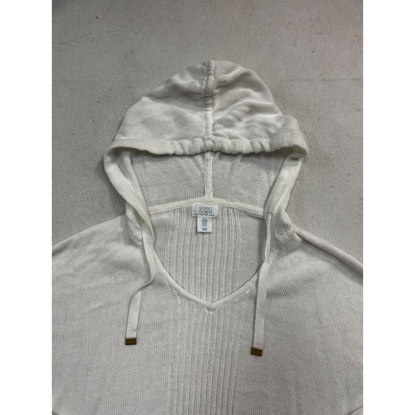 Women’s Sigrid Olsen Linen Oversized White Pullover #2656