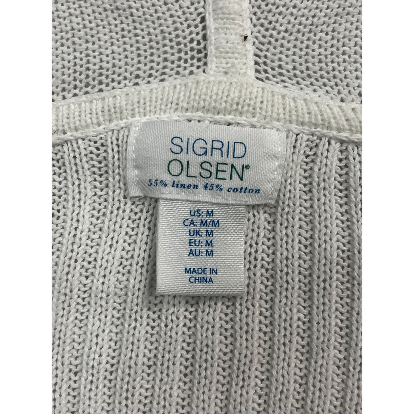 Women’s Sigrid Olsen Linen Oversized White Pullover #2656
