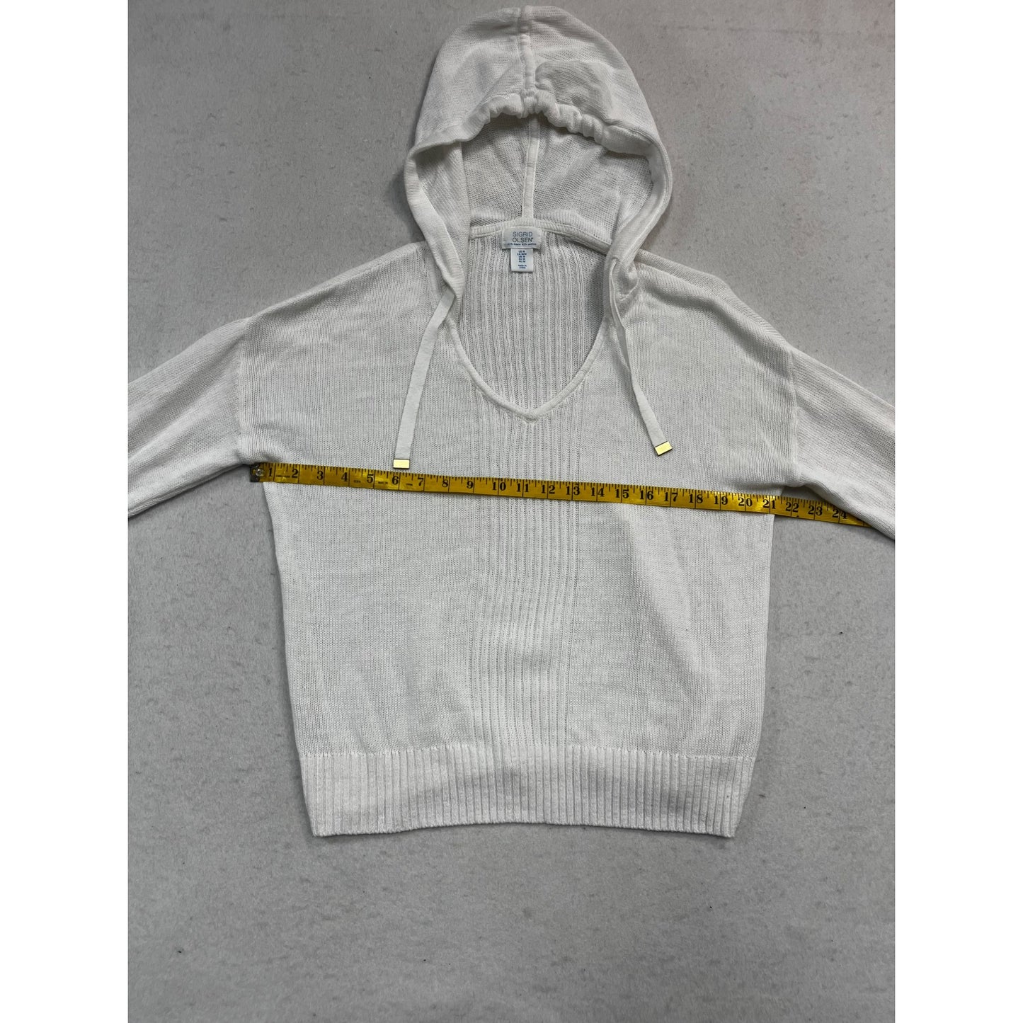 Women’s Sigrid Olsen Linen Oversized White Pullover #2656