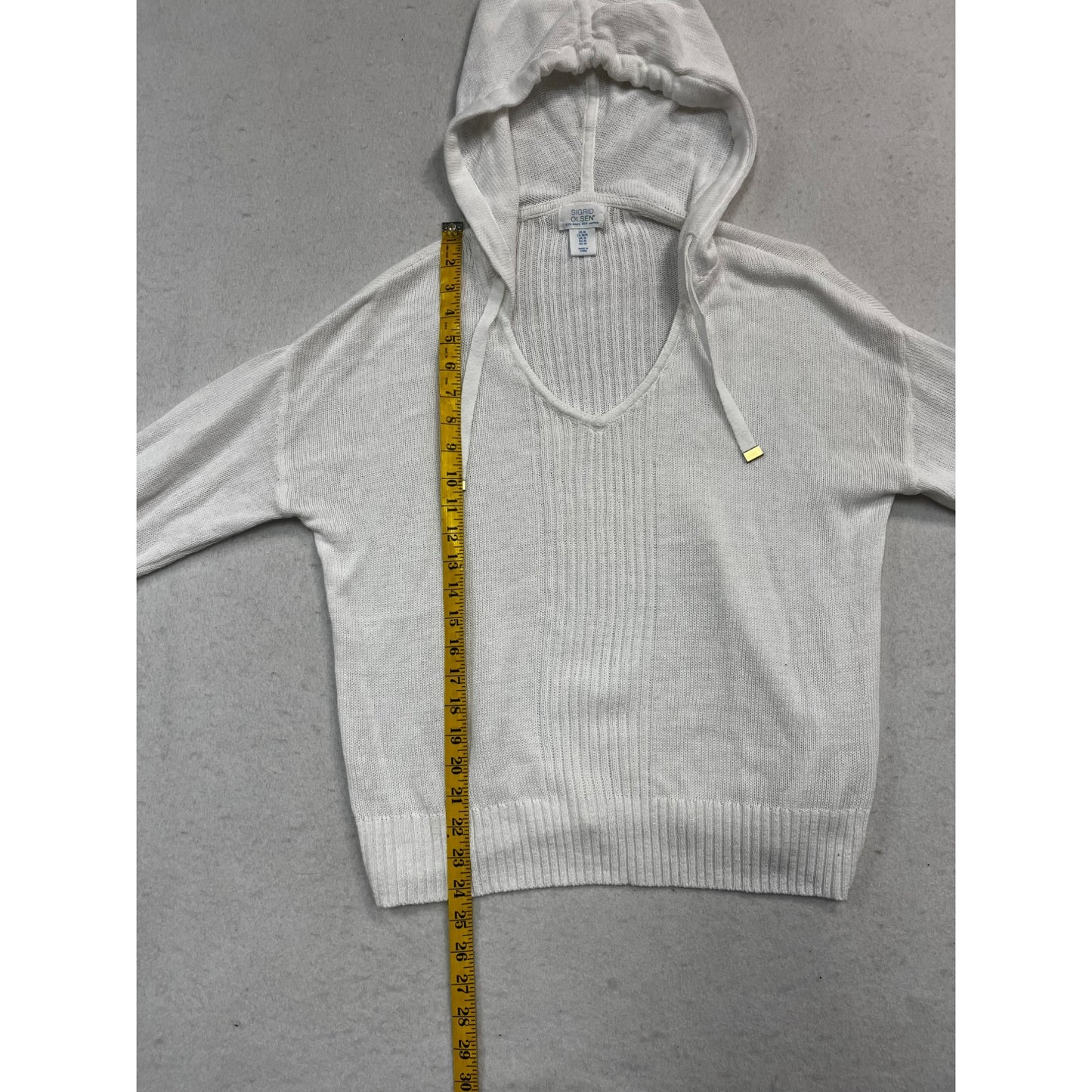 Women’s Sigrid Olsen Linen Oversized White Pullover #2656