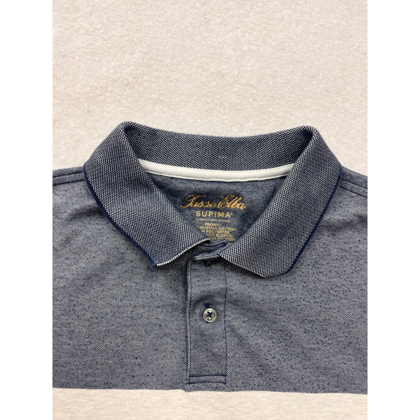 TASSO ELBA SUPIMA Colorblock Polo Shirt Size L #8694