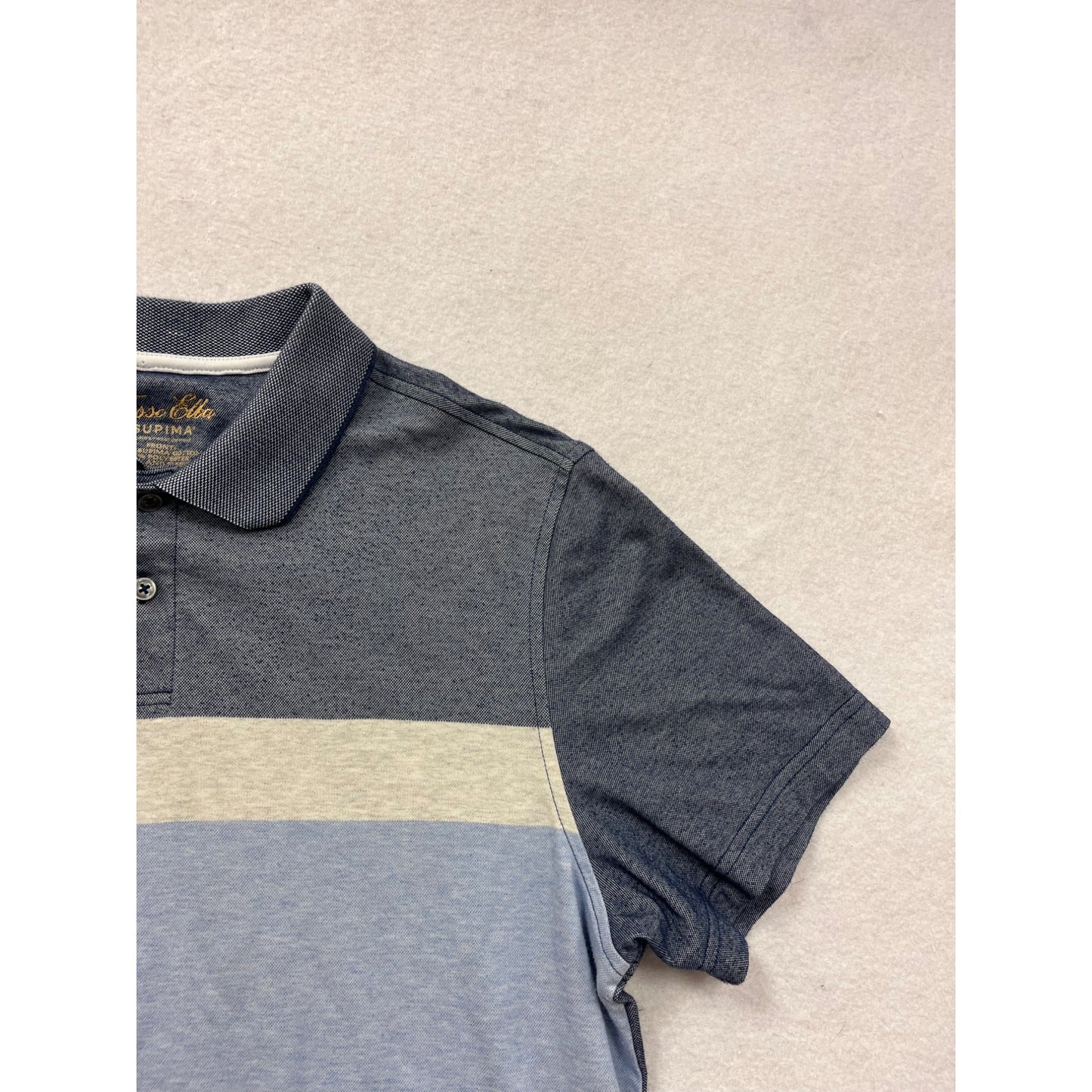 TASSO ELBA SUPIMA Colorblock Polo Shirt Size L #8694