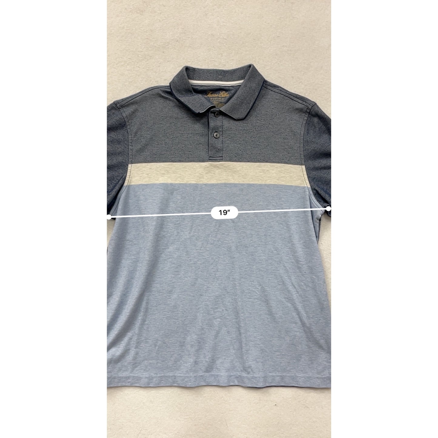 TASSO ELBA SUPIMA Colorblock Polo Shirt Size L #8694