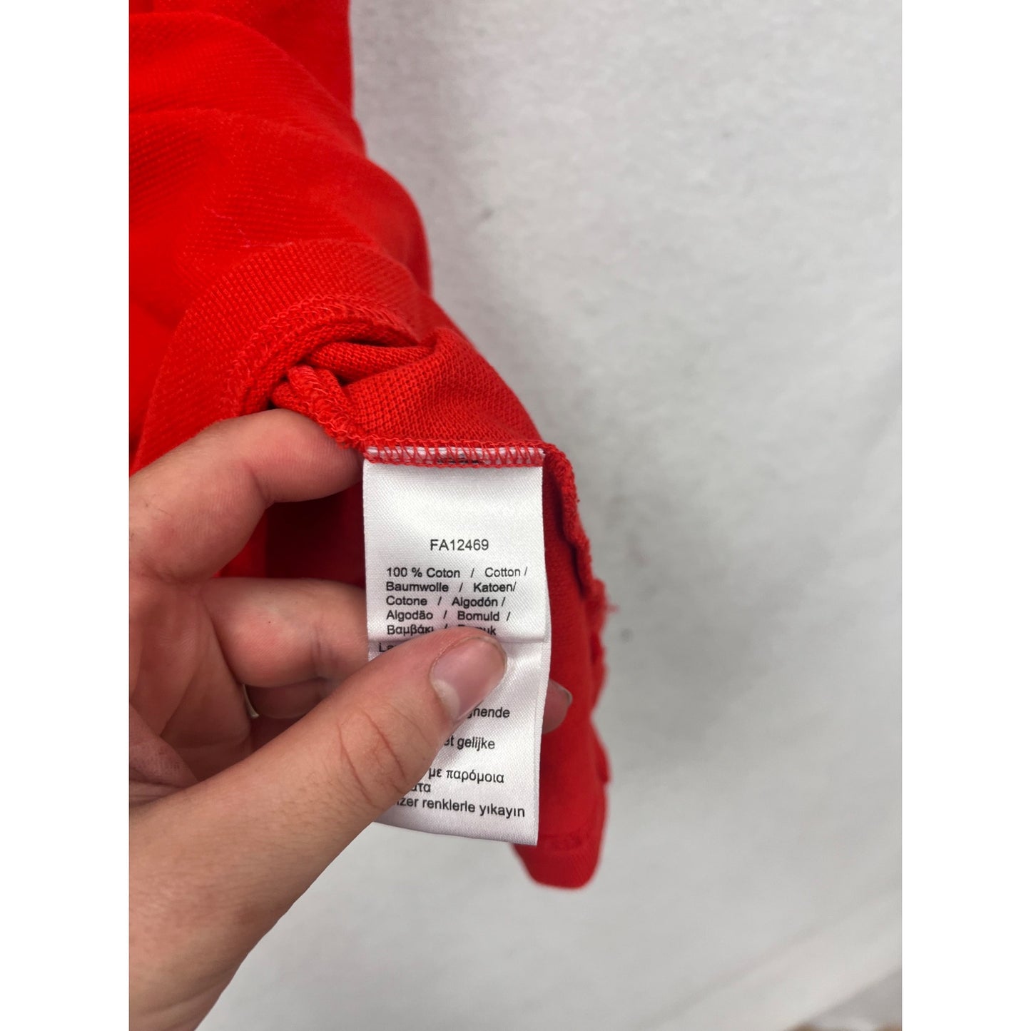 Lacoste Slim Fit Red Cotton Polo Shirt Size M #8621