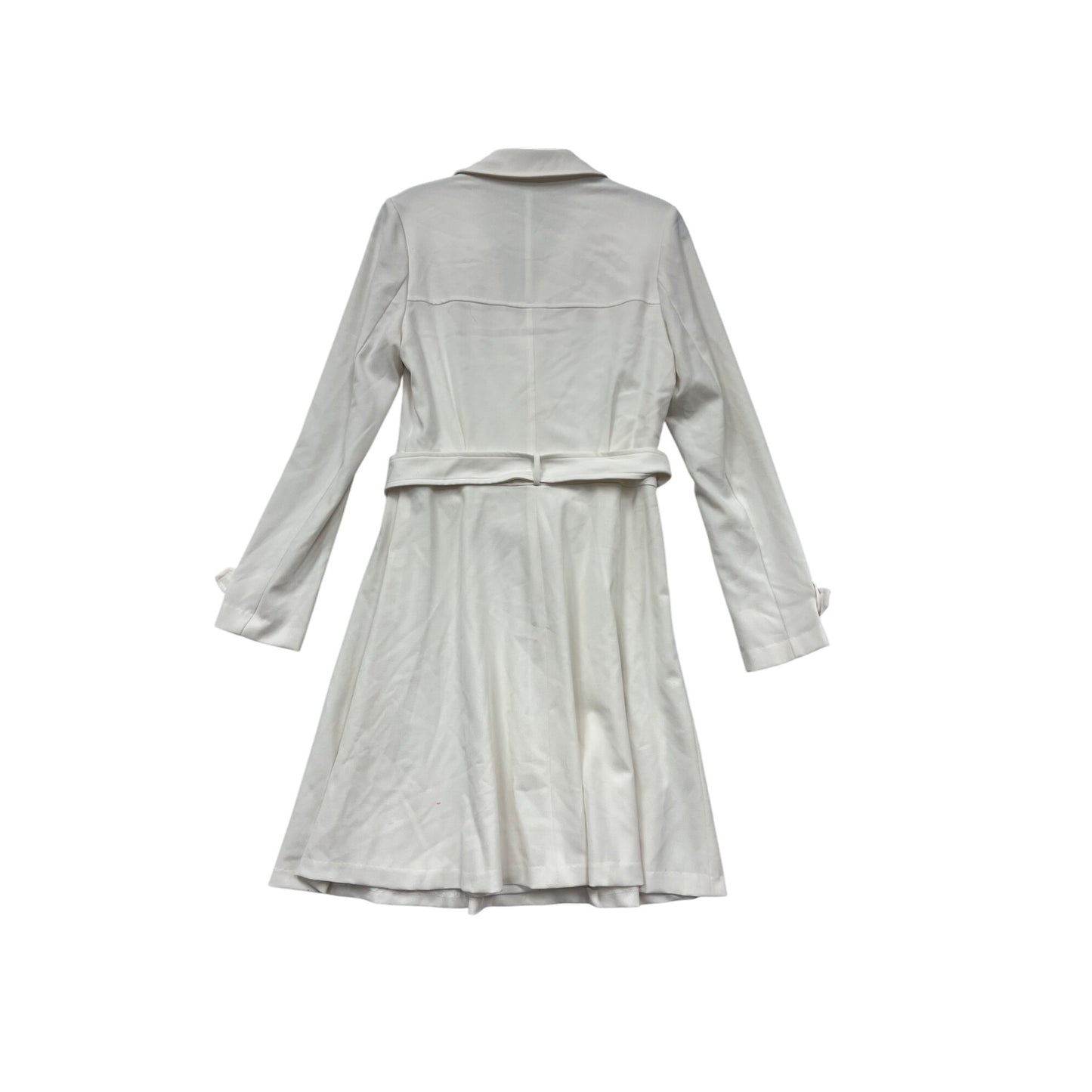 DKNY Womens White Double-Breasted Trench Coat With Belt Size M #536A