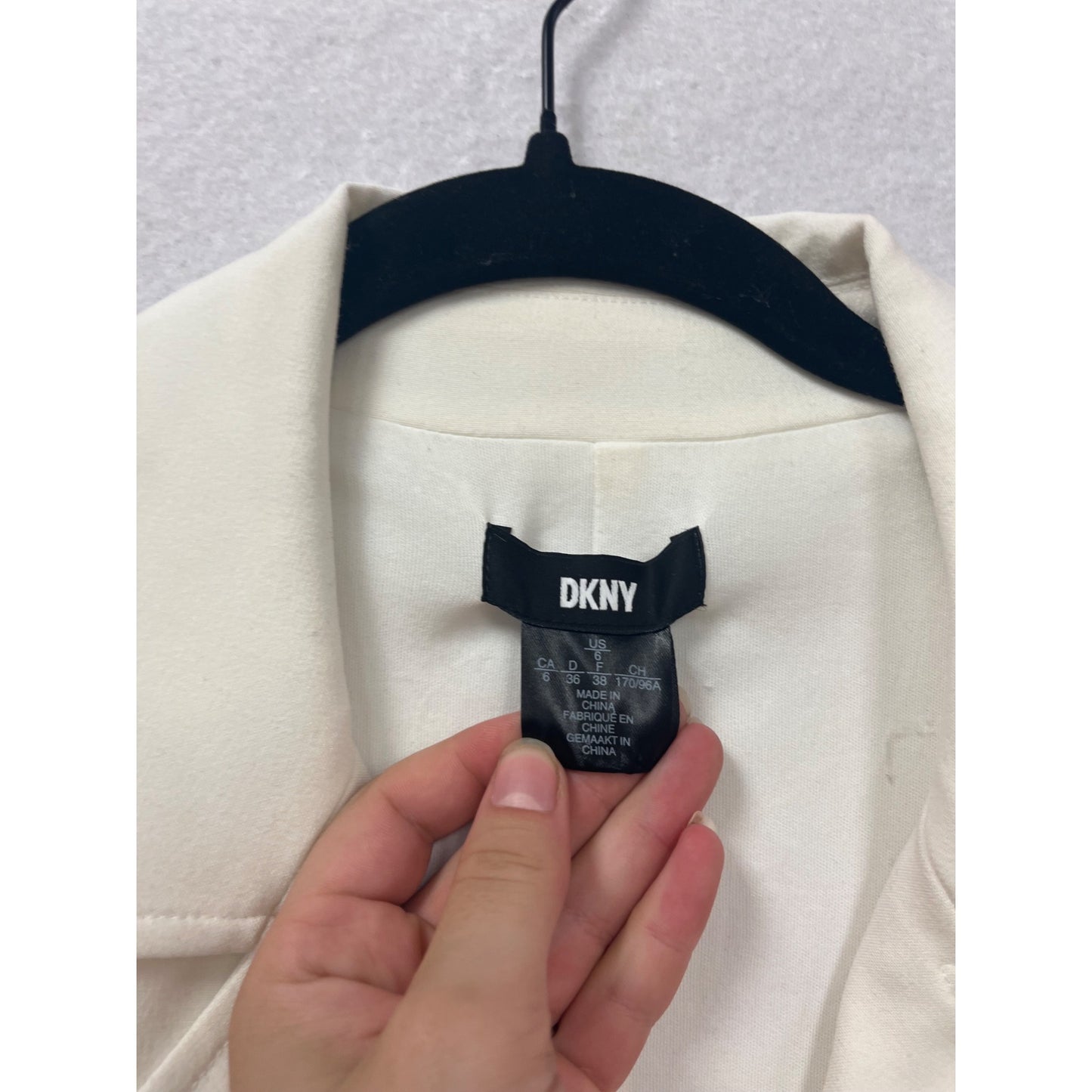 DKNY Womens White Double-Breasted Trench Coat With Belt Size M #536A