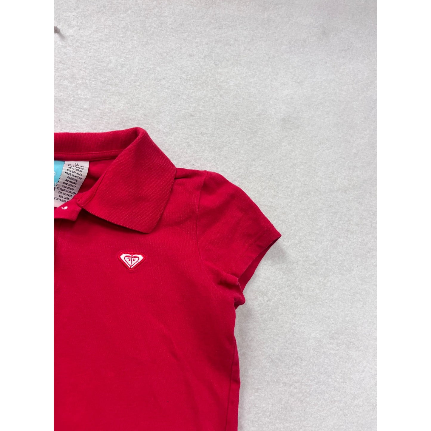 Roxy Y2K Medium Red Polo Shirt #8870