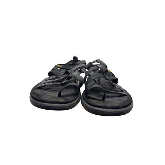 Teva Black Strappy Sandals With Adjustable Straps & Cushioned Soles #9631