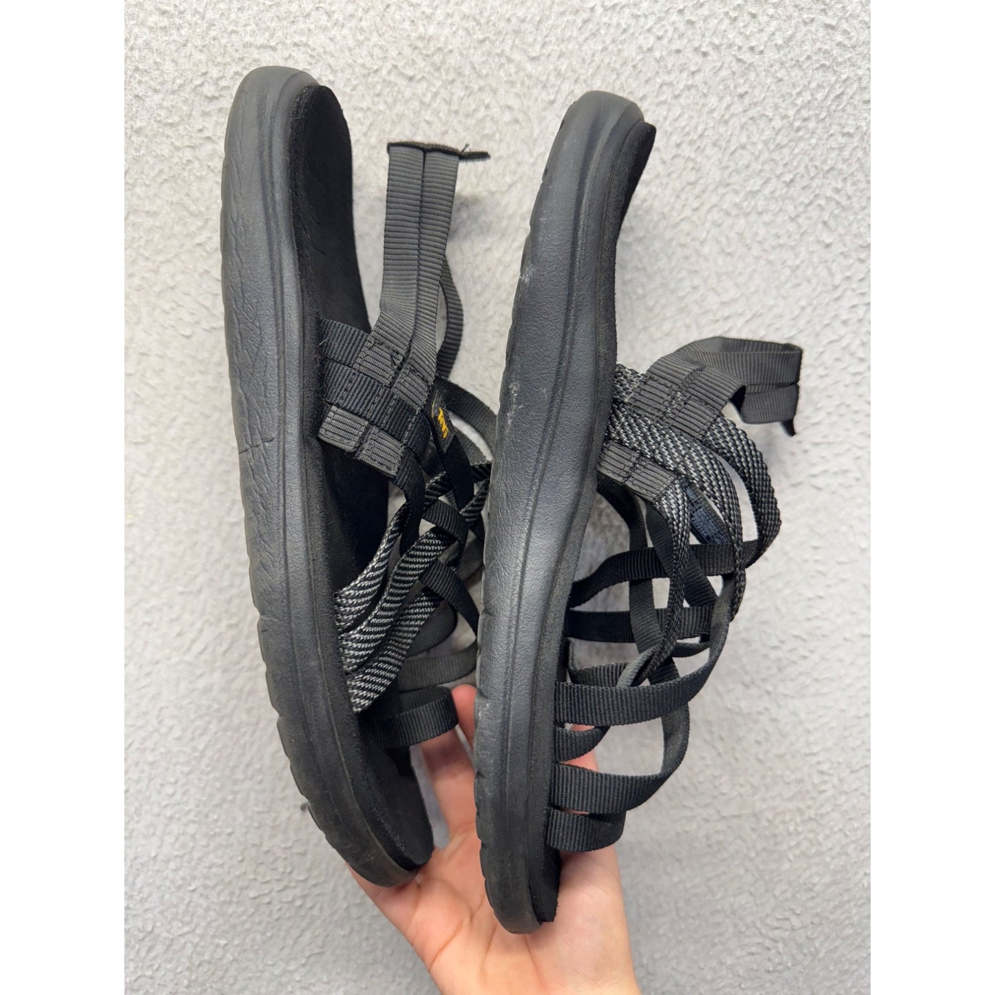Teva Black Strappy Sandals With Adjustable Straps & Cushioned Soles #9631