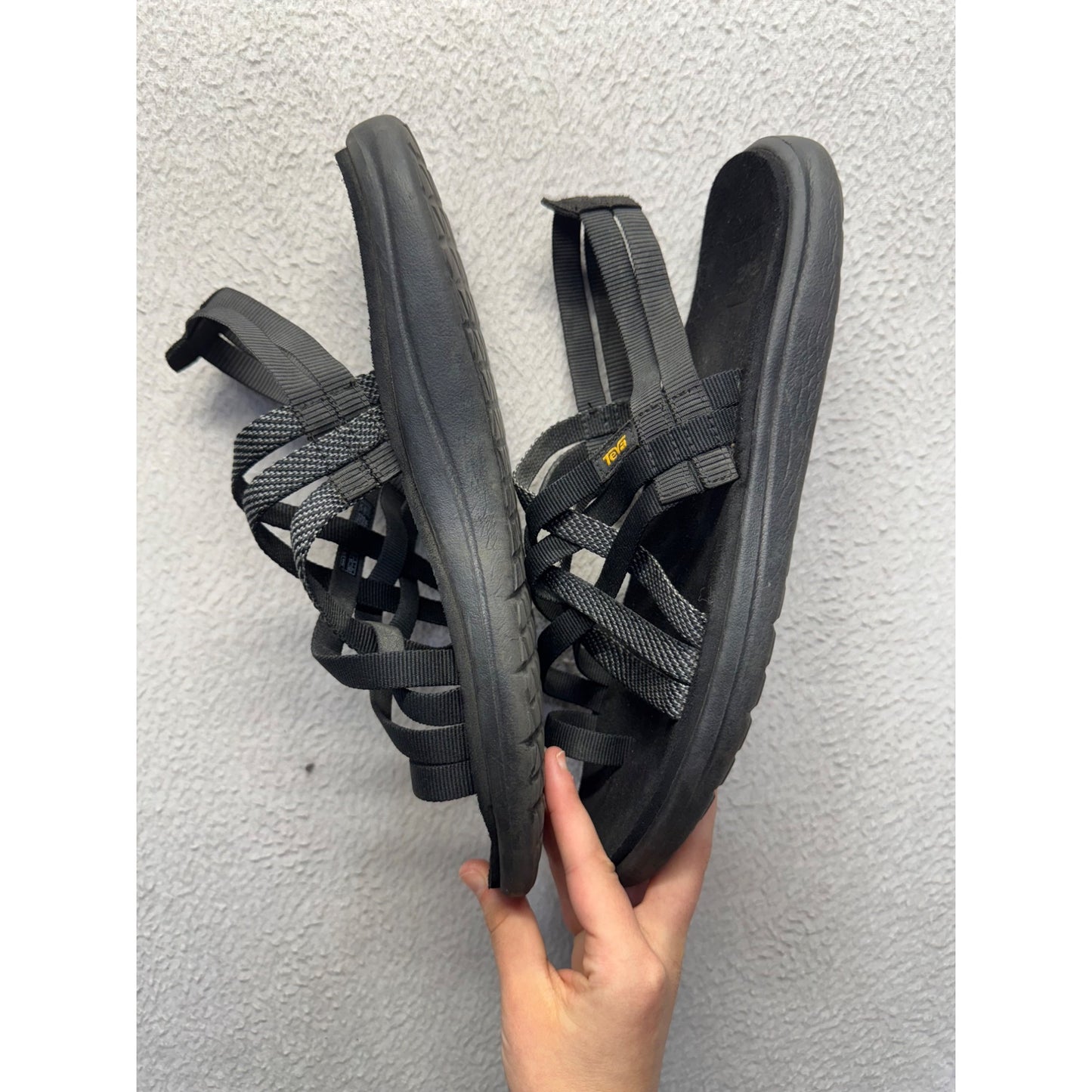 Teva Black Strappy Sandals With Adjustable Straps & Cushioned Soles #9631