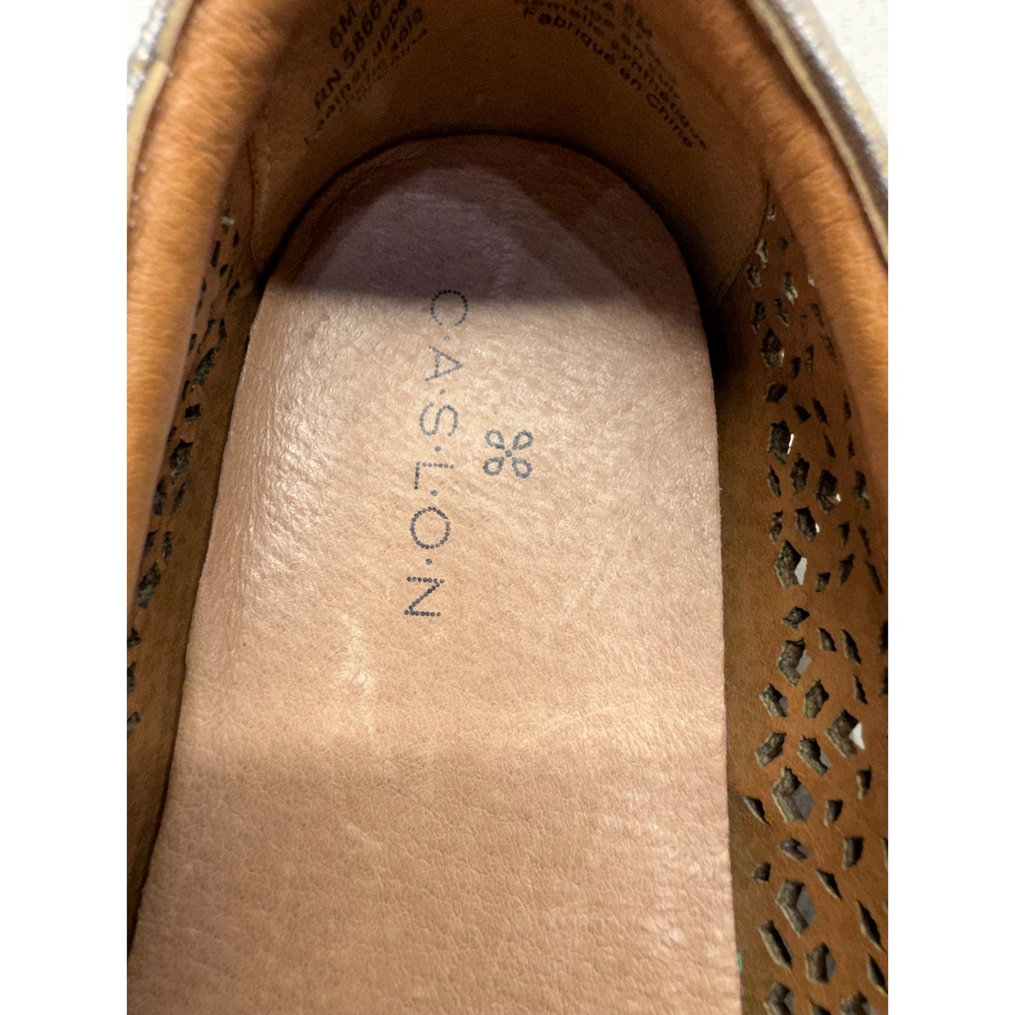 Caslon Metallic Slip-On Sneakers With Laser-Cut Detailing & White Soles #9396