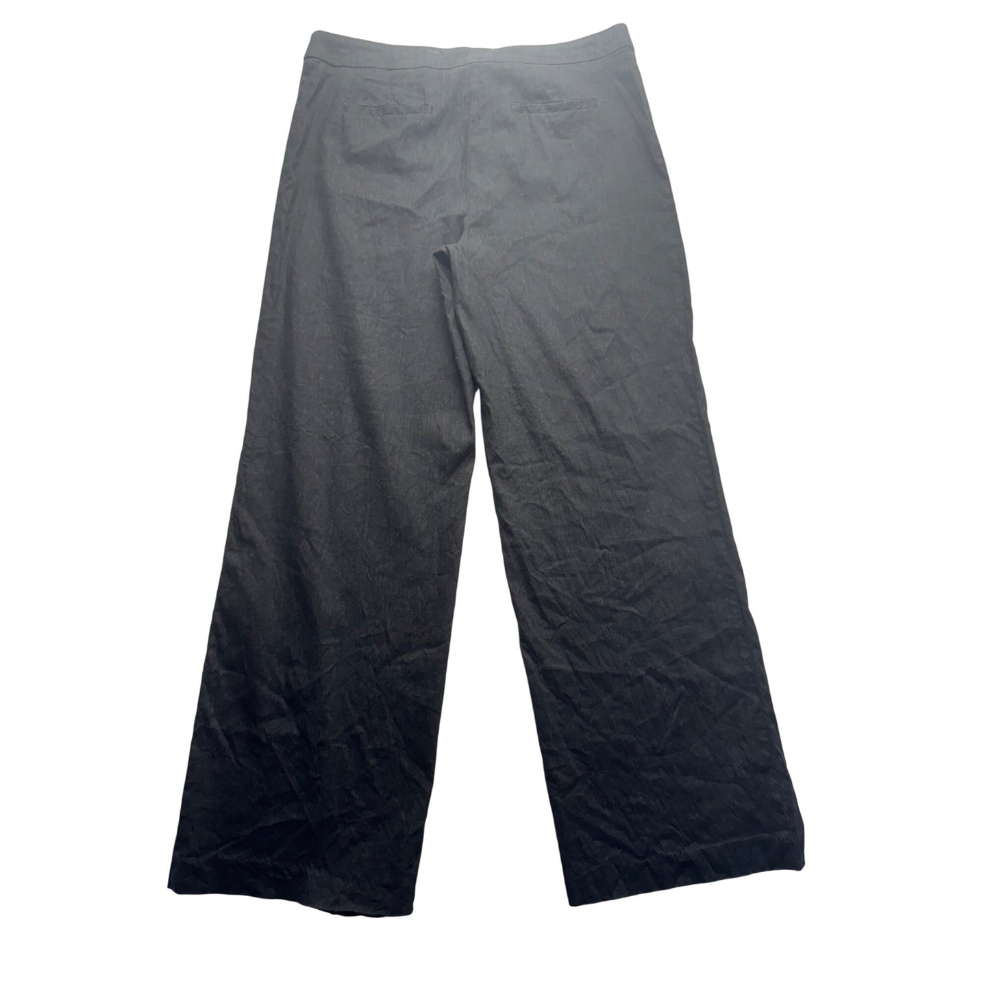 Alfani Black Wide Leg Linen Blend Pants Size 10 Made In Indonesia #9266