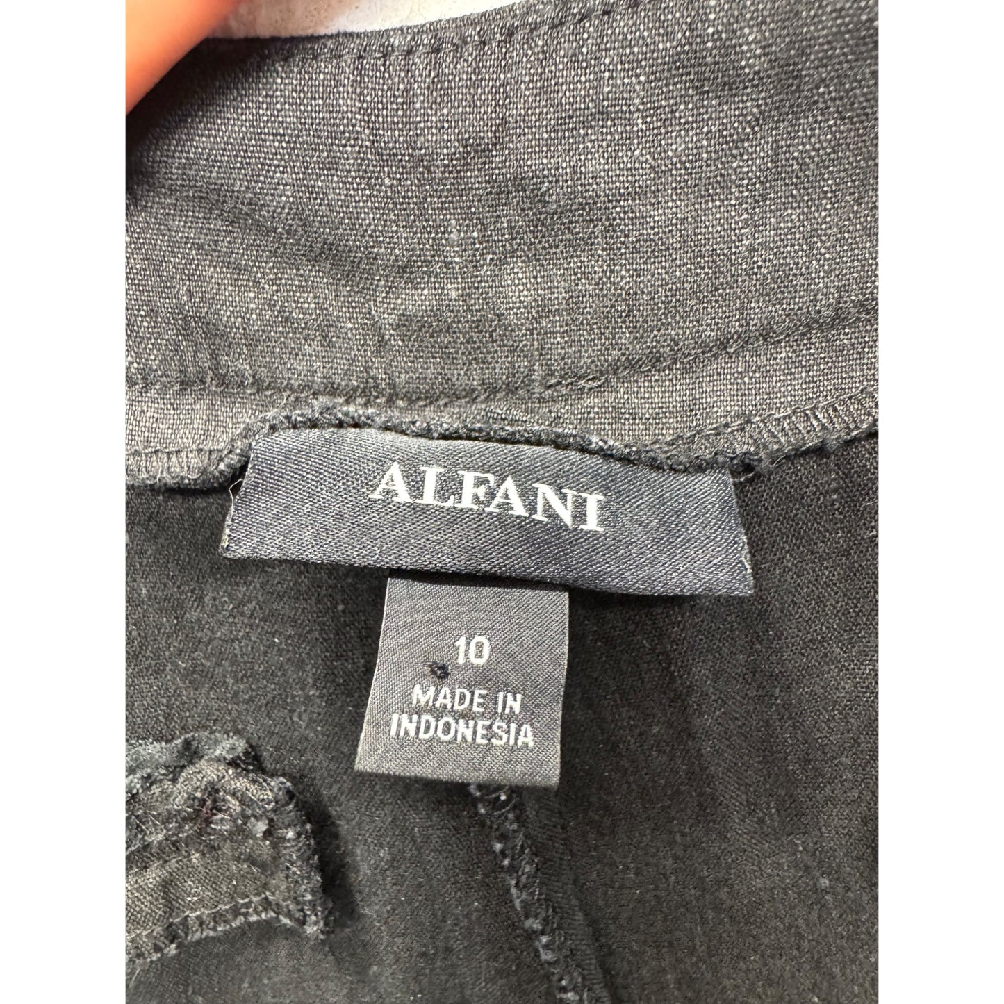 Alfani Black Wide Leg Linen Blend Pants Size 10 Made In Indonesia #9266