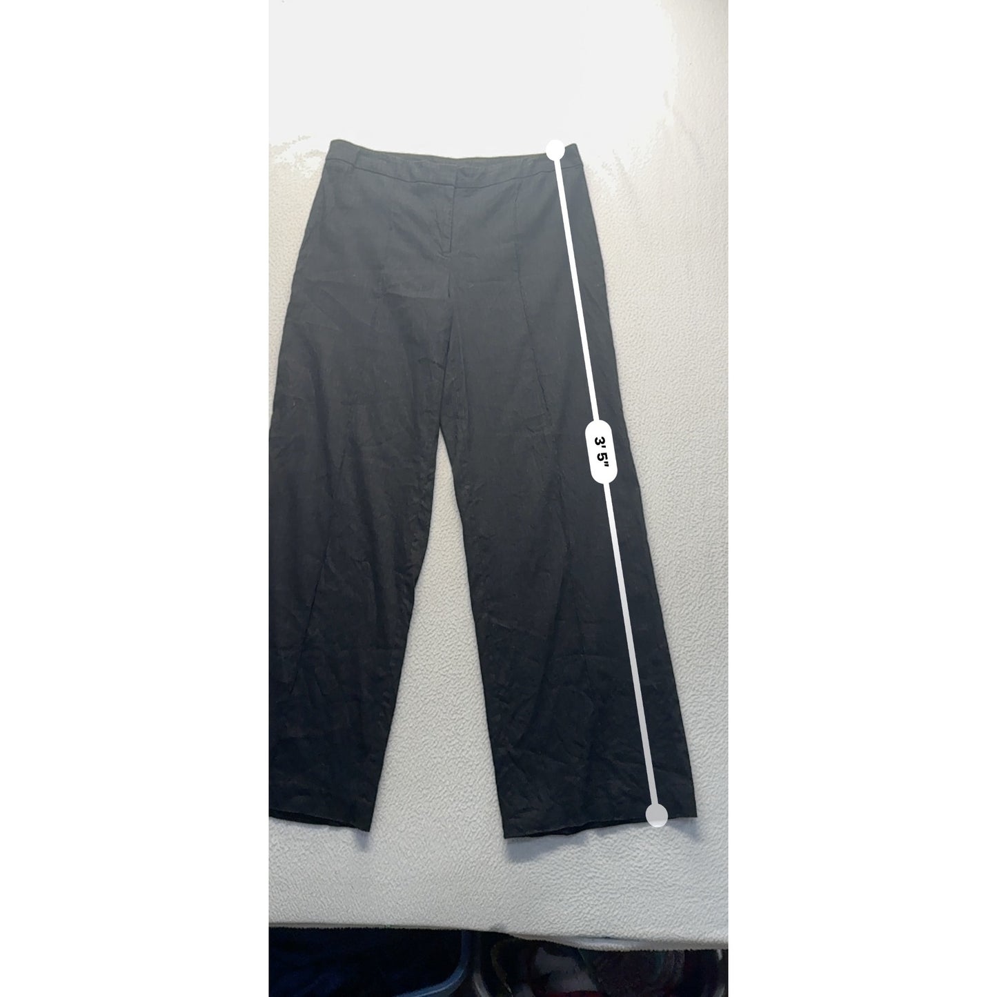 Alfani Black Wide Leg Linen Blend Pants Size 10 Made In Indonesia #9266