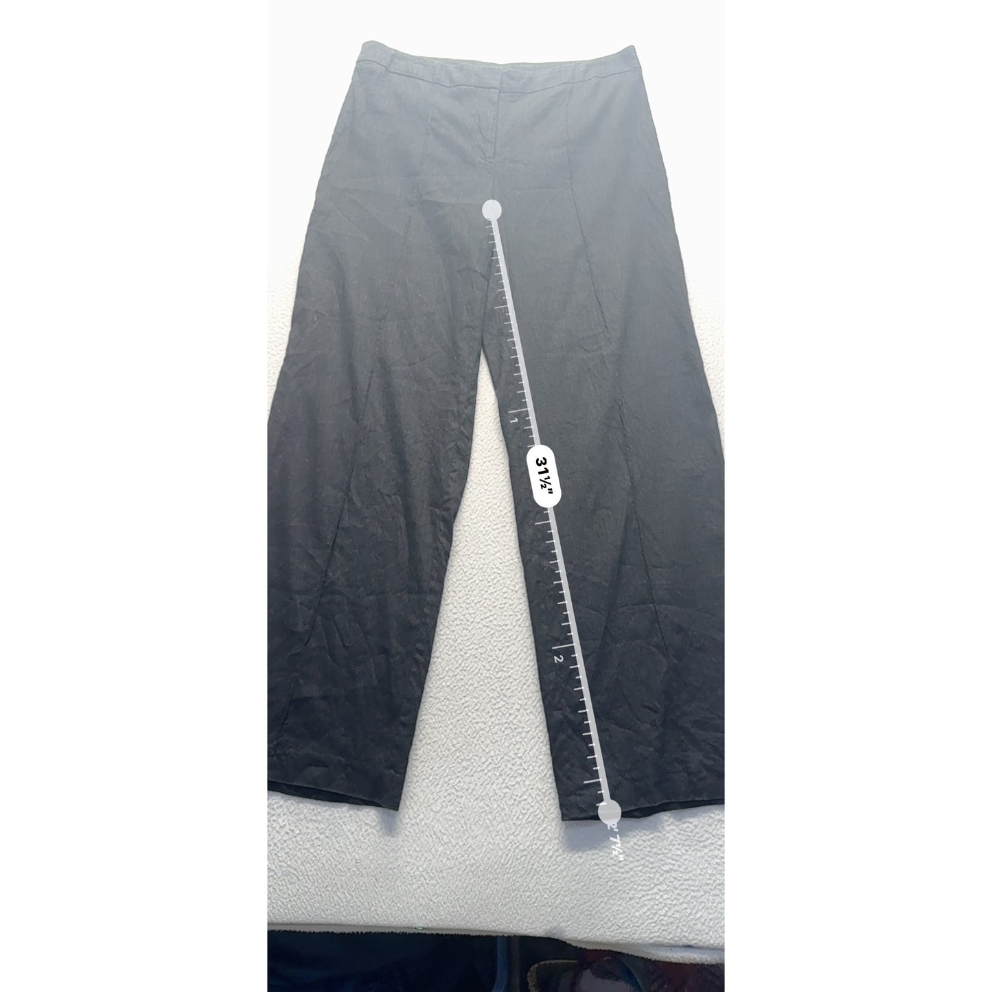 Alfani Black Wide Leg Linen Blend Pants Size 10 Made In Indonesia #9266