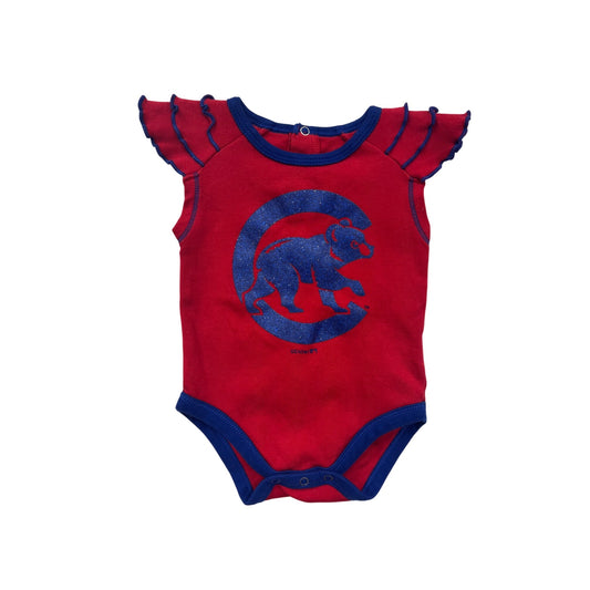 Chicago Cubs Baby Bodysuit 0/3M with Red & Blue Flutter Sleeve #6506