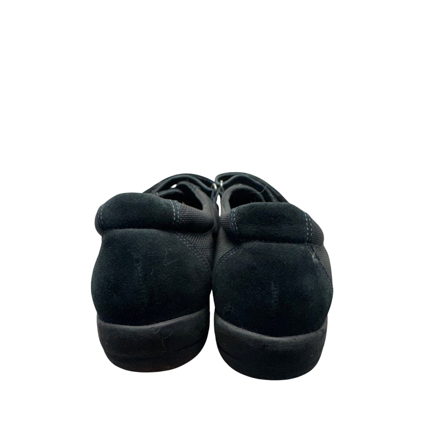 Black Velcro Strap Comfortable Walking Shoes Mens Size 10 Mesh & Suede Upper 9438