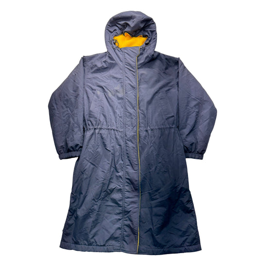 Lands End Womens Hooded Long Coat Navy Size M 9493