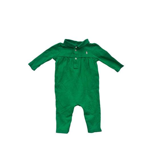 6M Ralph Lauren Green Long Sleeve Baby Bodysuit #6564
