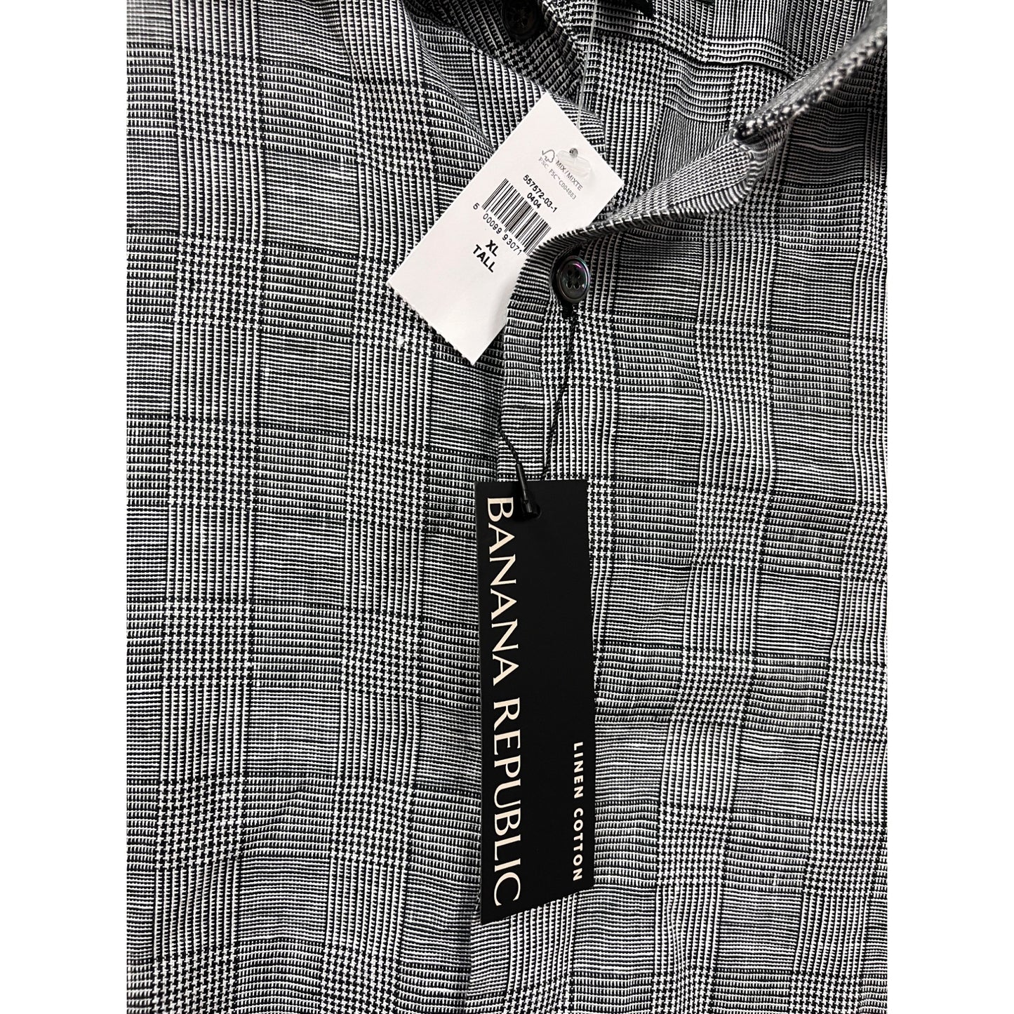 Banana Republic Tailored Slim Fit Plaid Button-Up Shirt XL Tall #8673