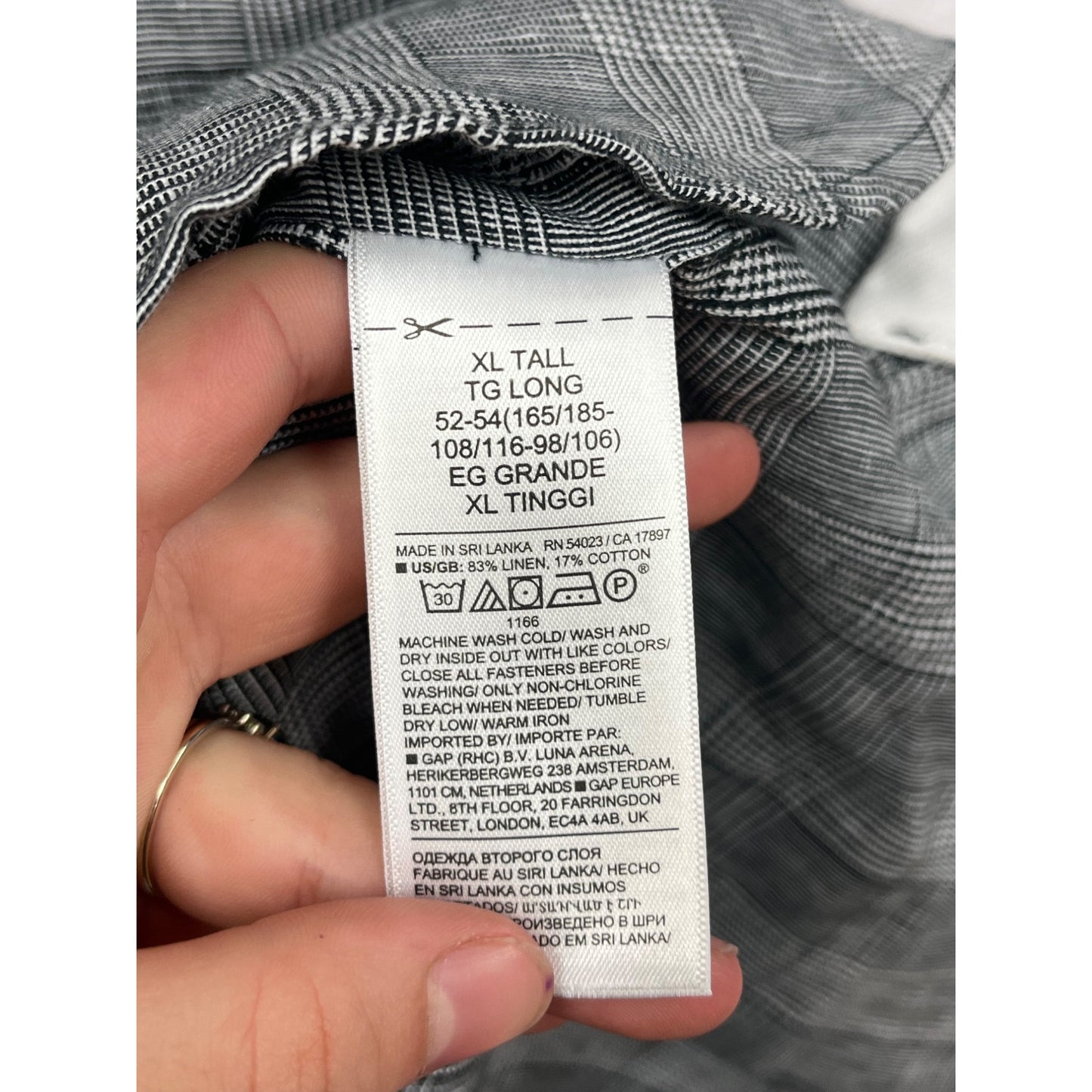 Banana Republic Tailored Slim Fit Plaid Button-Up Shirt XL Tall #8673