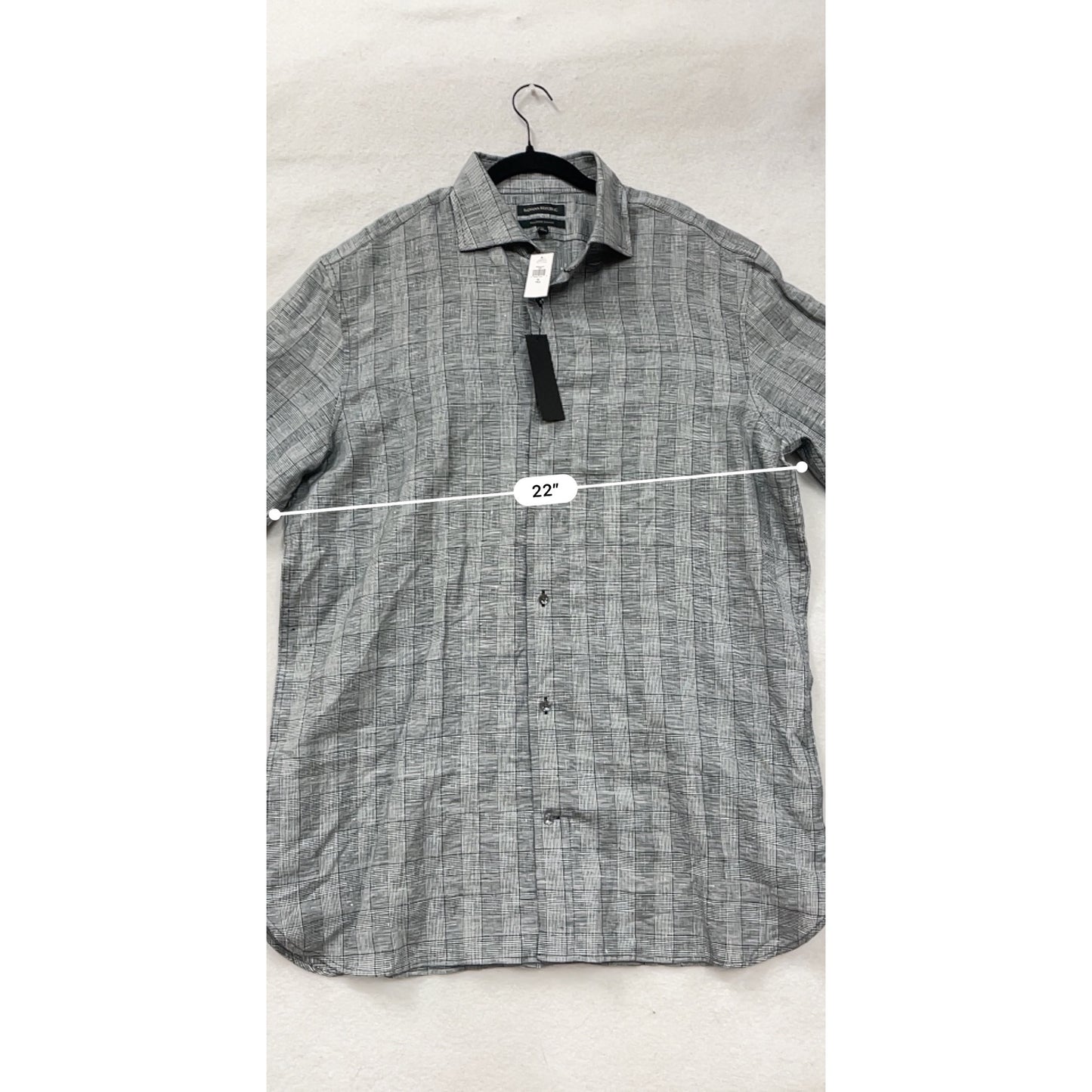 Banana Republic Tailored Slim Fit Plaid Button-Up Shirt XL Tall #8673