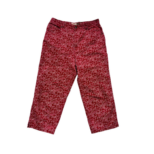 Everyone Twill Womens Floral Crop Pants Size 12 #259A