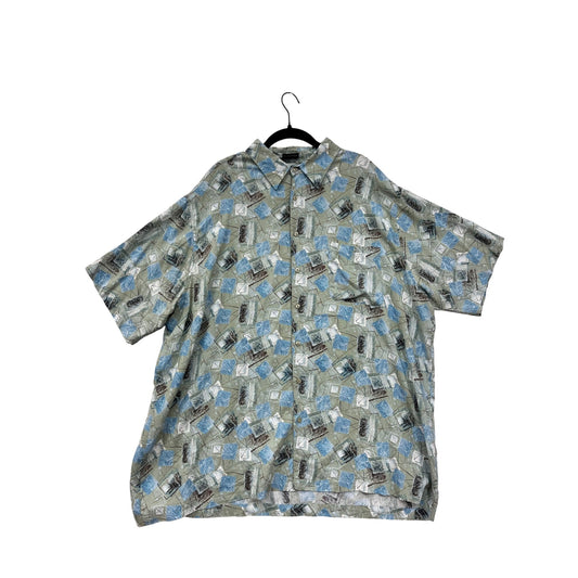 Mens 2XL J. Ferrar Short-Sleeve Button-Up Shirt #8119