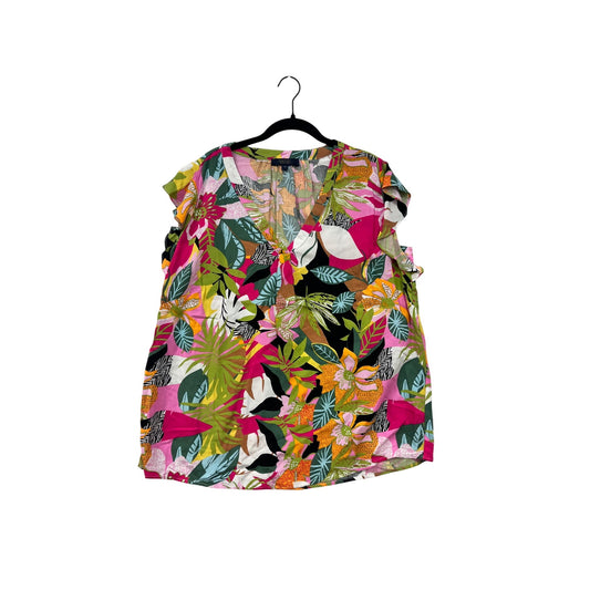 Rachel Rachel Roy Womens 1X Tropical Print Sleeveless Blouse #8277