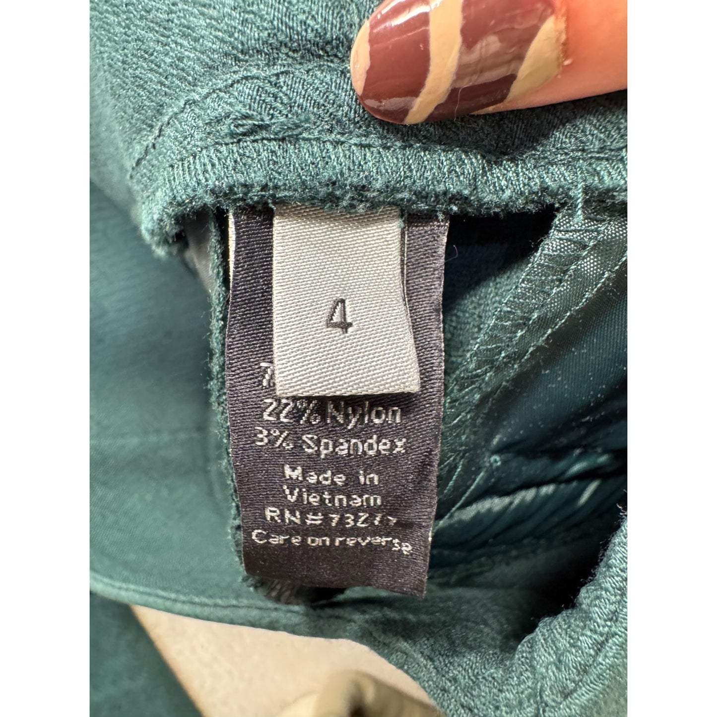 Apt. 9 Teal Slim Fit Pants Rayon Blend Size 4 #212B