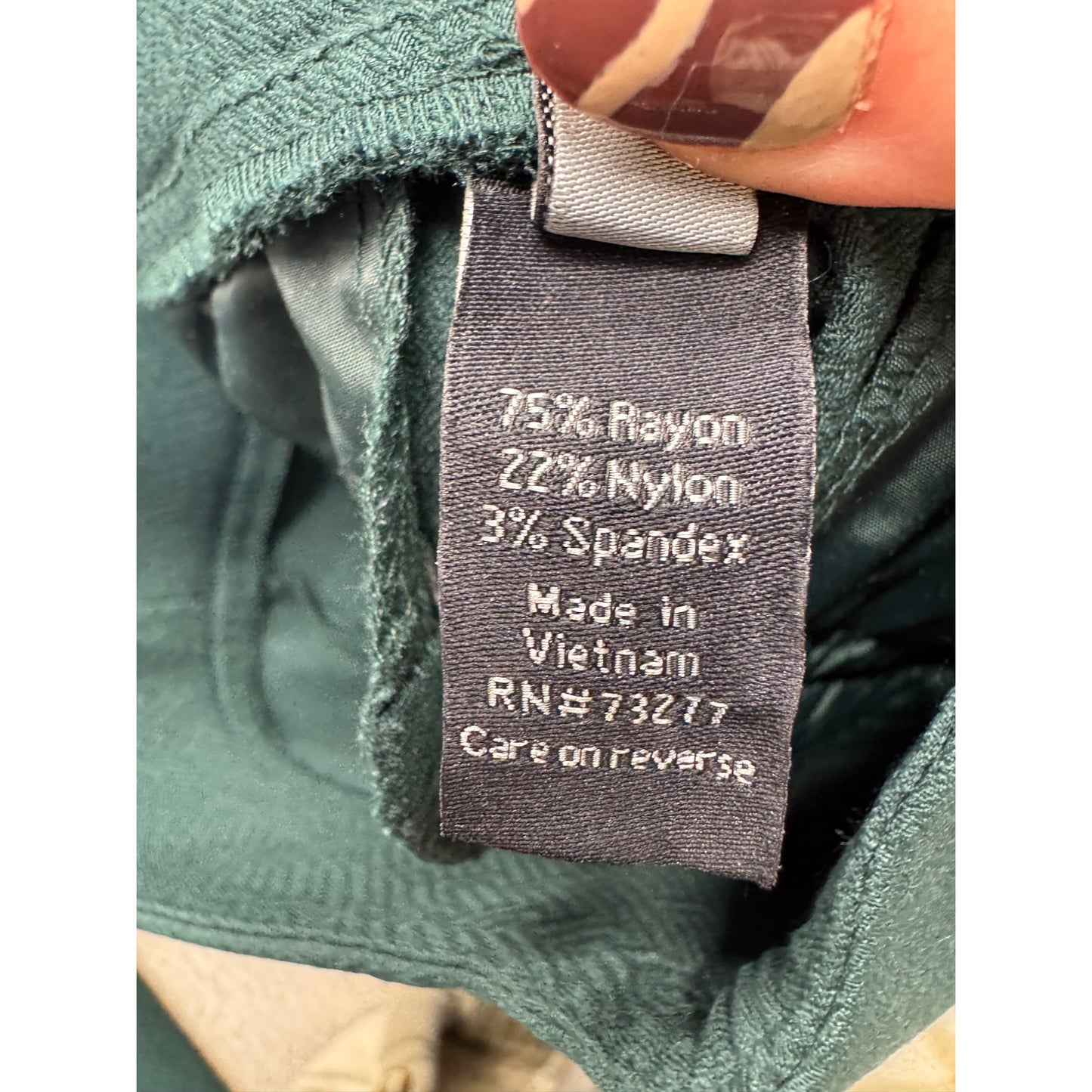 Apt. 9 Teal Slim Fit Pants Rayon Blend Size 4 #212B