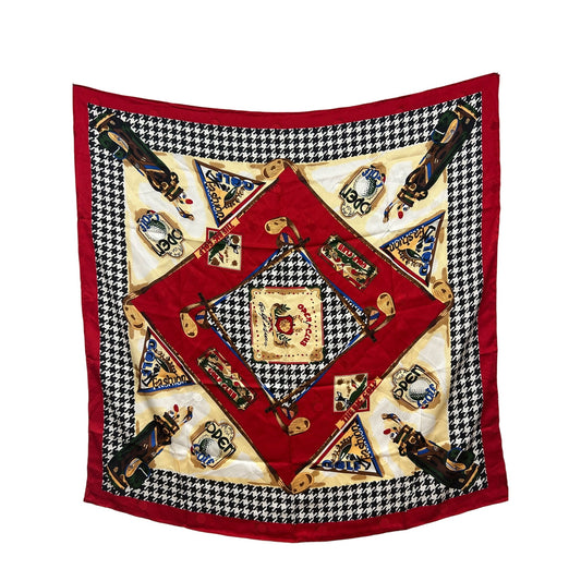 Vintage Golf Club-Themed Silk Scarf #263A