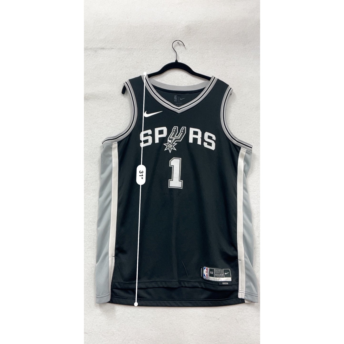 Nike NBA Spurs #1 Wembanyama Dri-FIT Basketball Jersey XL #120A