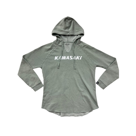 Kawasaki Womens Sage Green Hoodie Sweatshirt #6243