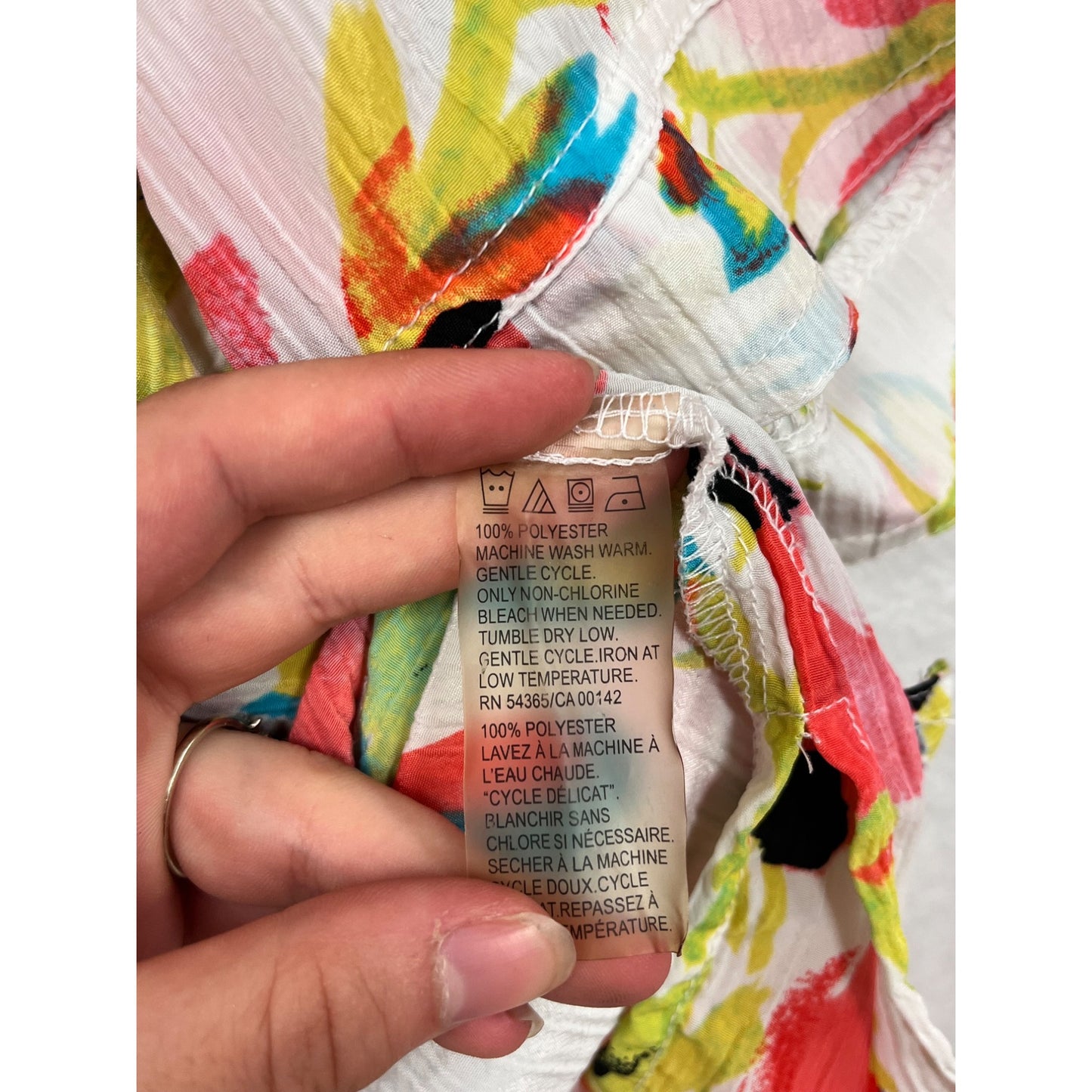 Alia Petites Floral Short Sleeve Button-Up Blouse #8851