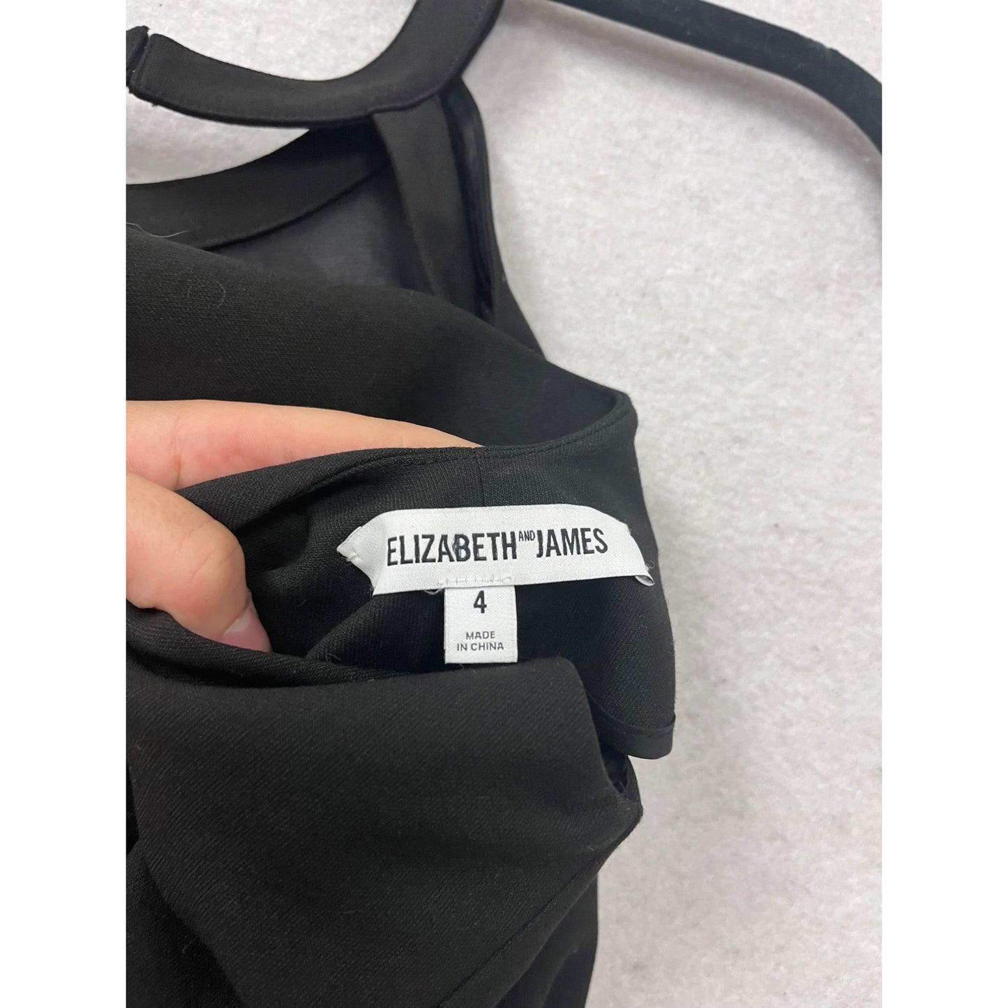 Elizabeth & James Black Halter Midi Dress Size 4 #773A