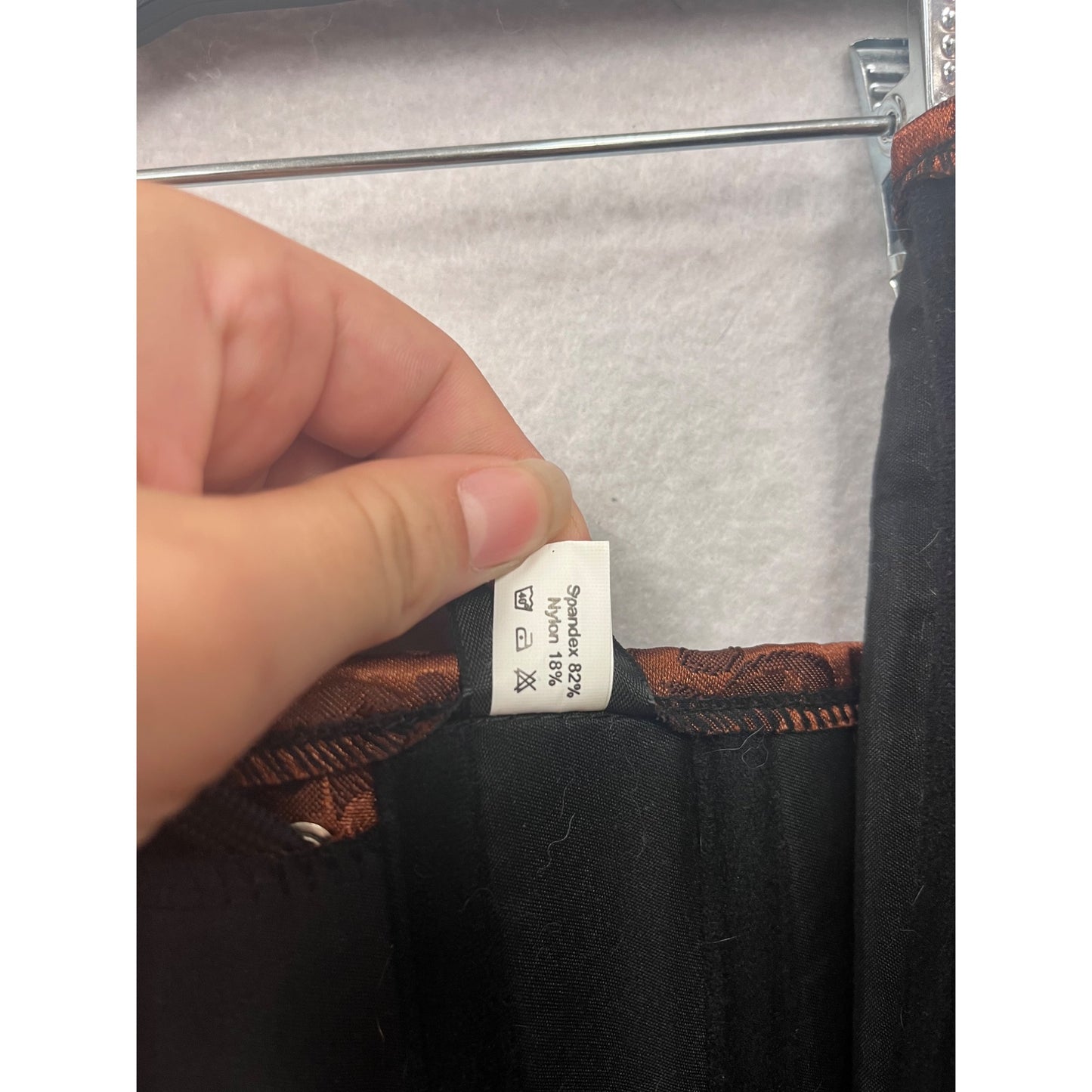 Steampunk Gothic Brown Jacquard Corset With Lace-Up Back & Front Zip Closure XXL #181A