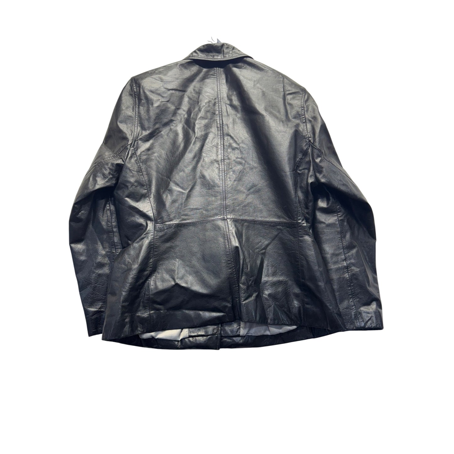 Pelle Studio Wilsons Leather Blazer Jacket Black Button-Up Size L Vintage #9359