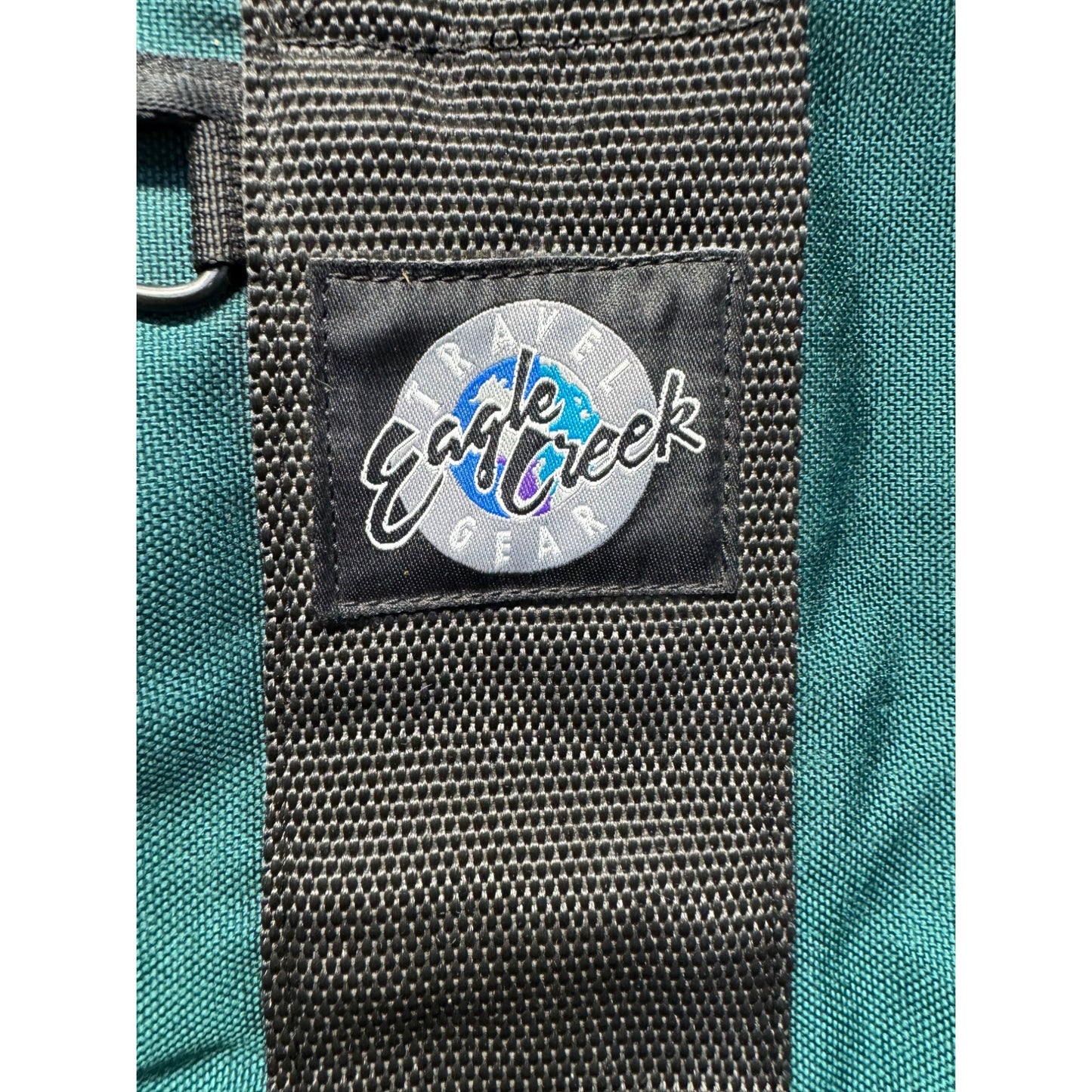 Vintage Eagle Creek Teal Travel Gear Bag With Black Straps & Handle #104B