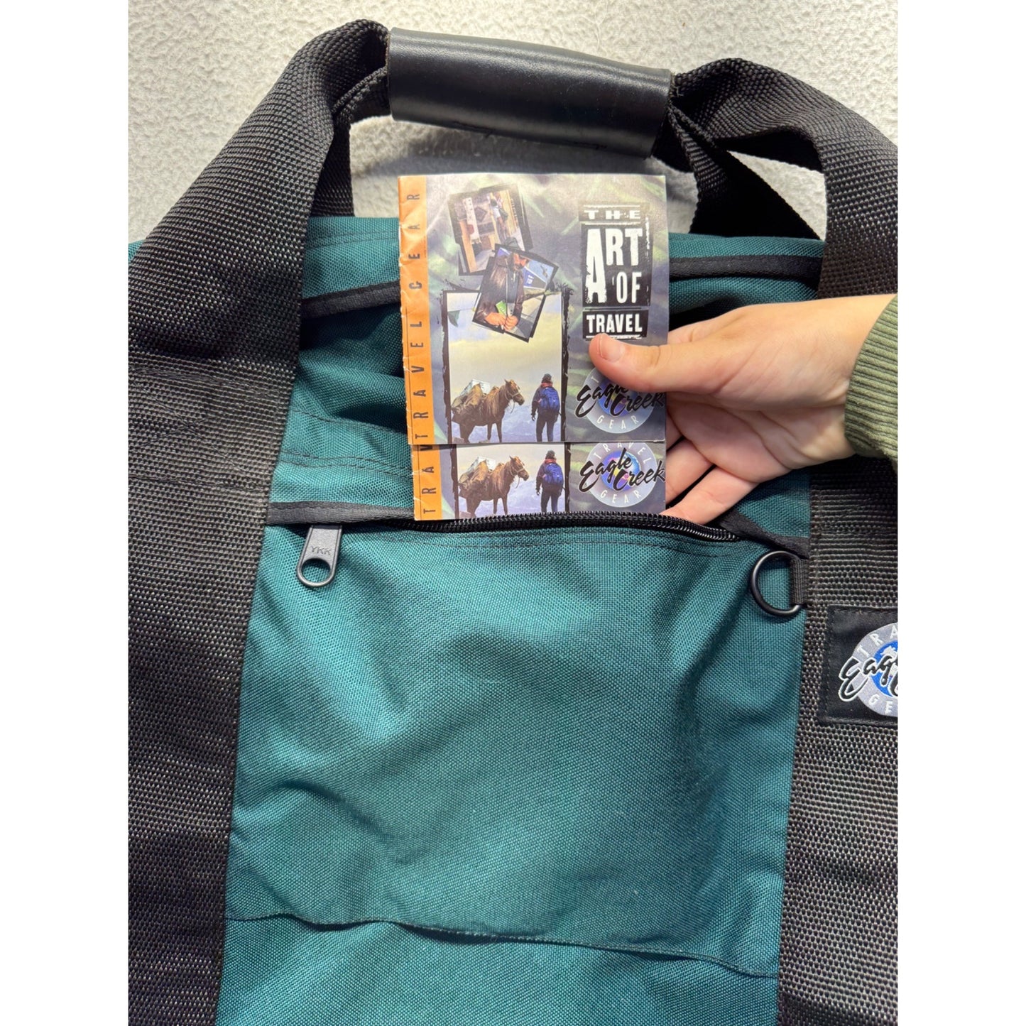 Vintage Eagle Creek Teal Travel Gear Bag With Black Straps & Handle #104B