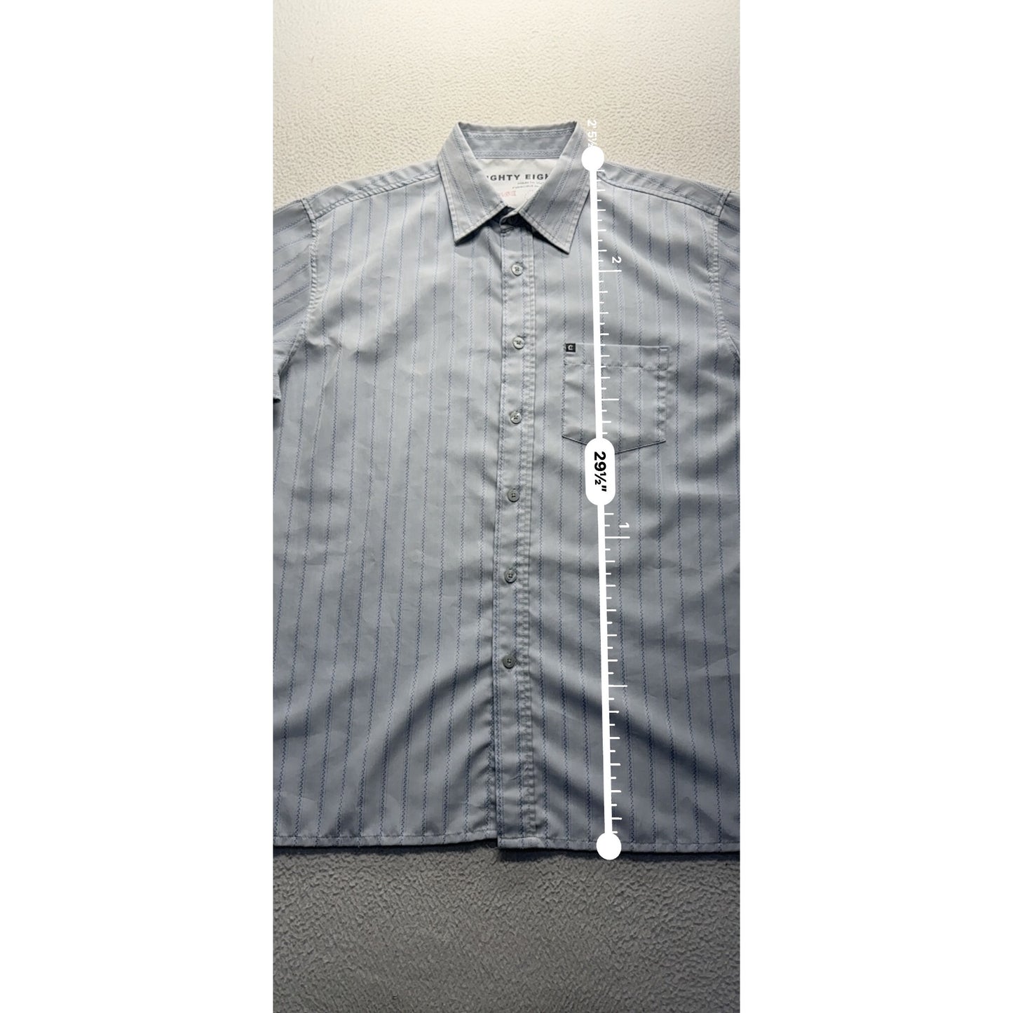Eighty Eight Mens Short-Sleeve Striped Button-Up Shirt With Pocket #9536