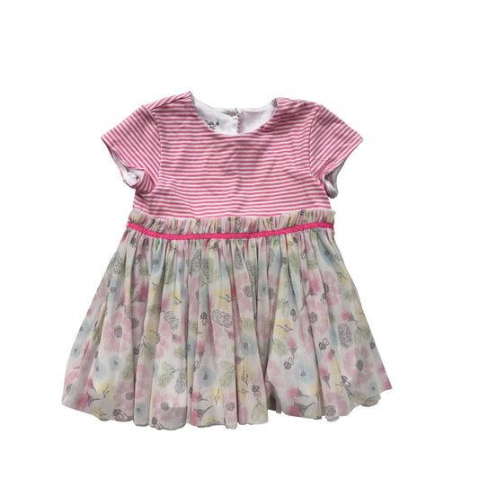 Pippa & Julie Pink Striped & Floral Dress 24M #8486