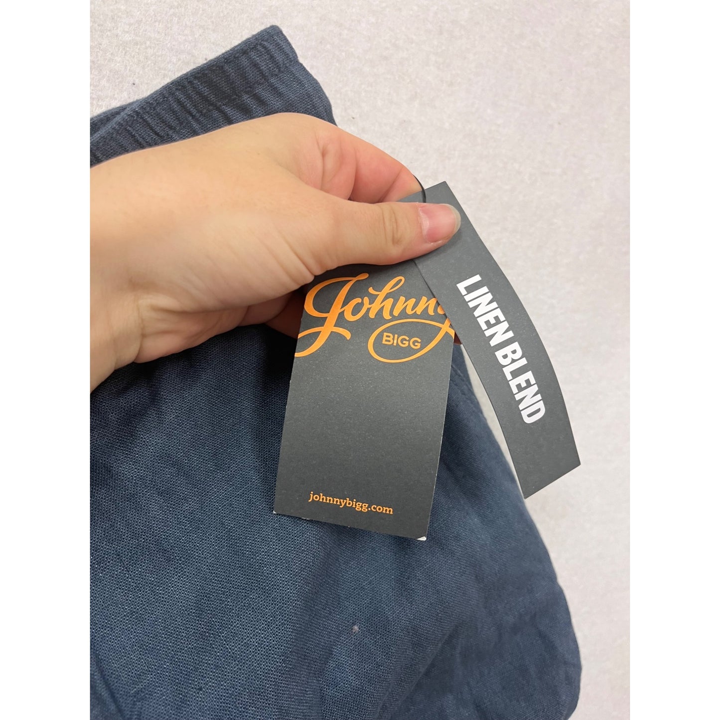 Johnny Bigg Bondi Linen Blend Shorts Size 52 Denim Blue #833A