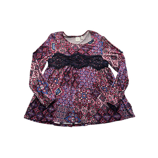 Rafaella Weekend Boho-Style Printed Tunic Top S Long Sleeve 240B