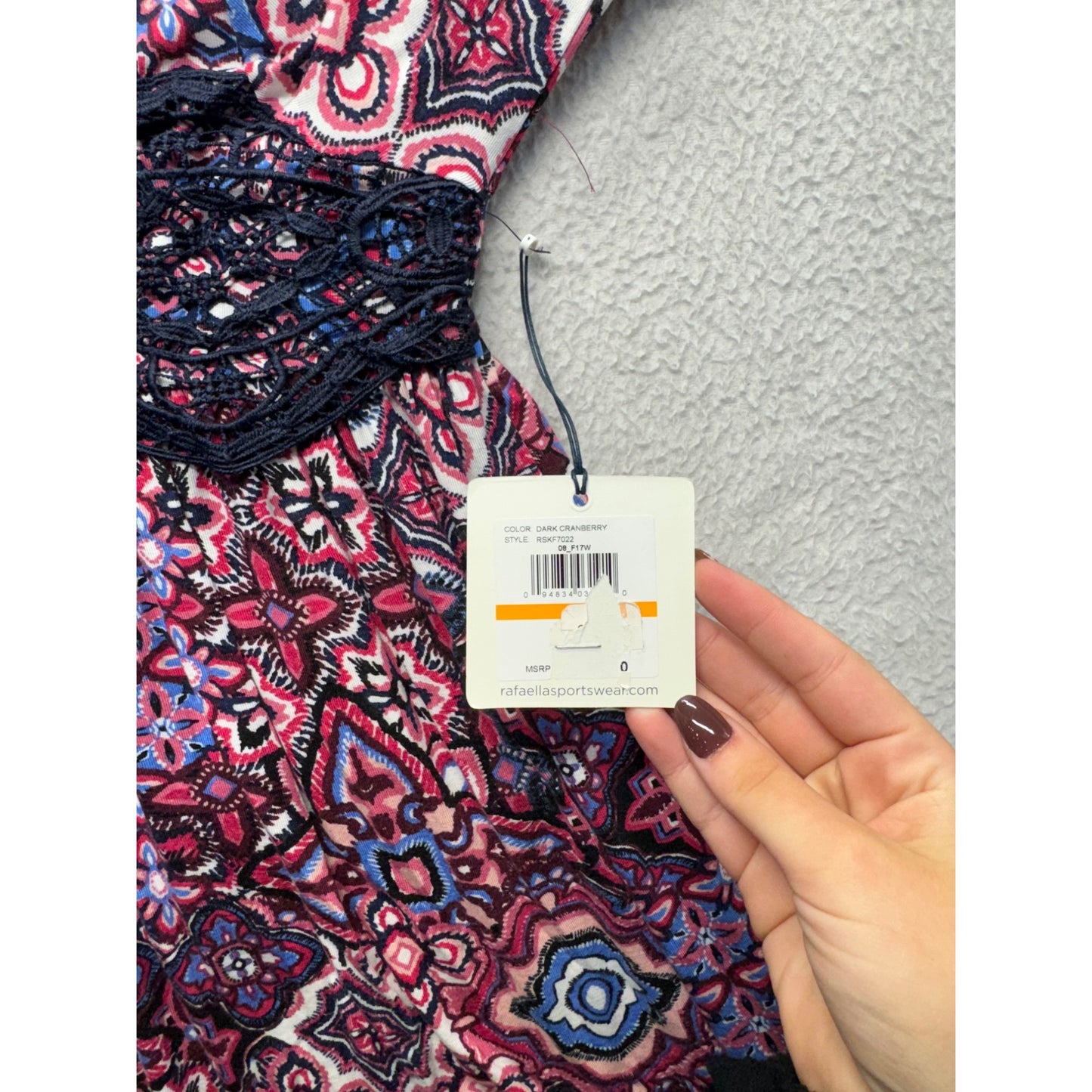 Rafaella Weekend Boho-Style Printed Tunic Top S Long Sleeve 240B