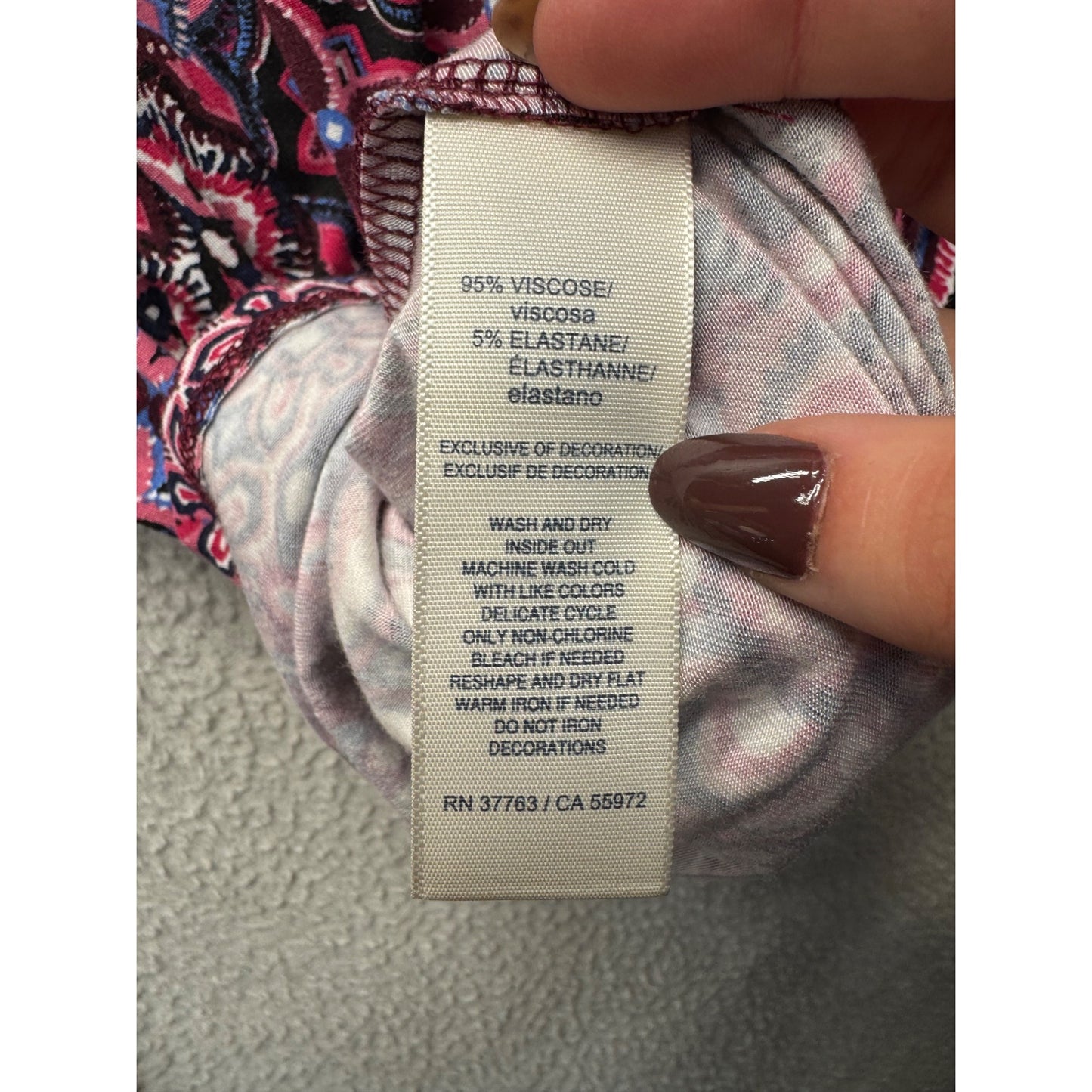 Rafaella Weekend Boho-Style Printed Tunic Top S Long Sleeve 240B