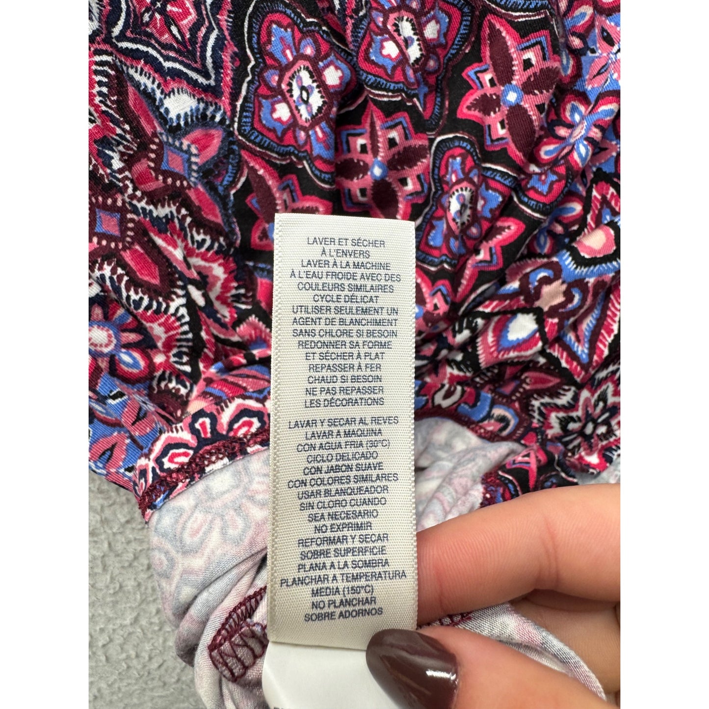 Rafaella Weekend Boho-Style Printed Tunic Top S Long Sleeve 240B