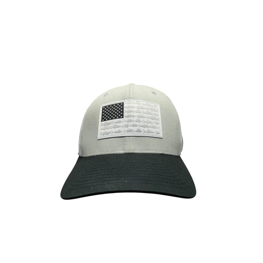 Columbia PFG Mesh Snapback Hat With American Flag & Fish Design #38B