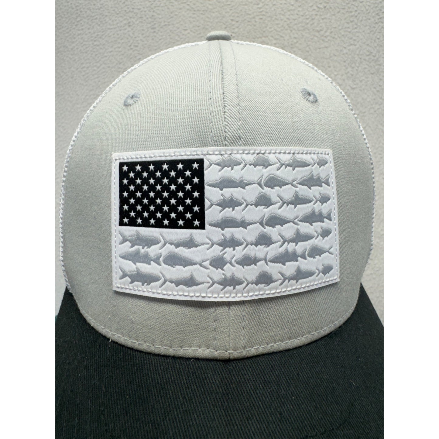 Columbia PFG Mesh Snapback Hat With American Flag & Fish Design #38B